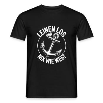 Leinen los und nichts wie weg! Wir legen ab! - Männer T-Shirt - Schwarz - Vorne - AI Model Male 178 light (178cm)