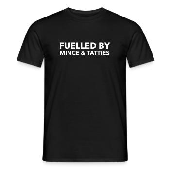 Alimentés par Mince & Tatties - T-shirt homme - noir - Devant - AI Model Male 178 light (178cm)