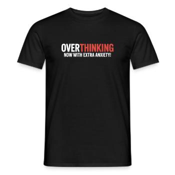 Trop réfléchir, maintenant avec plus d’anxiété ! - T-shirt homme - noir - Devant - AI Model Male 178 light (178cm)