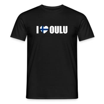 I love Oulu Finland - Men's T-Shirt - black - Front - AI Model Male 178 light (178cm)