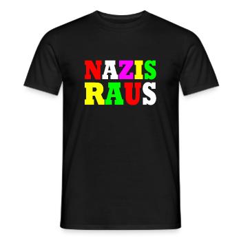 Nazis raus - Männer T-Shirt - Schwarz - Vorne - AI Model Male 178 light (178cm)