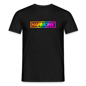 Typo HARMONY Kontur Rainbow - Männer T-Shirt - Schwarz - Vorne - AI Model Male 178 light (178cm)