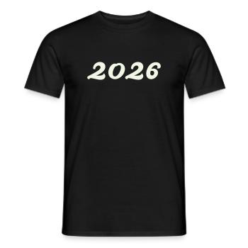 2026 - Männer T-Shirt - Schwarz - Vorne - AI Model Male 178 light (178cm)