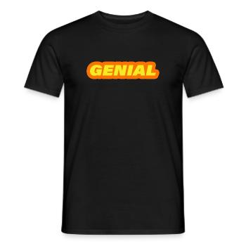 GENIAL - Männer T-Shirt - Schwarz - Vorne - AI Model Male 178 light (178cm)