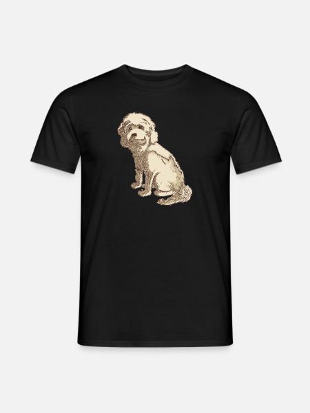 Cockapoo dog drawing of a cockapoo - Men's T-Shirt - black