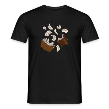 Livres de sorcières sort des pages volantes - T-shirt homme - noir - Devant - AI Model Male 178 light (178cm)