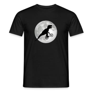 Funny Trex fait du vélo devant la pleine lune - T-shirt homme - noir - Devant - AI Model Male 178 light (178cm)