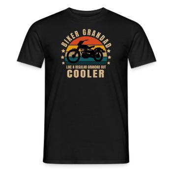 biker grandad - Men's T-Shirt - black - Front - AI Model Male 178 light (178cm)