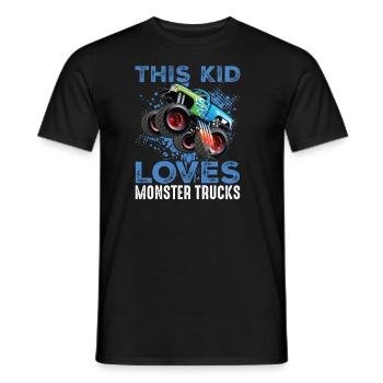 Dieses Kind liebt Monster Trucks Blue Monster - Männer T-Shirt - Schwarz - Vorne - AI Model Male 178 light (178cm)