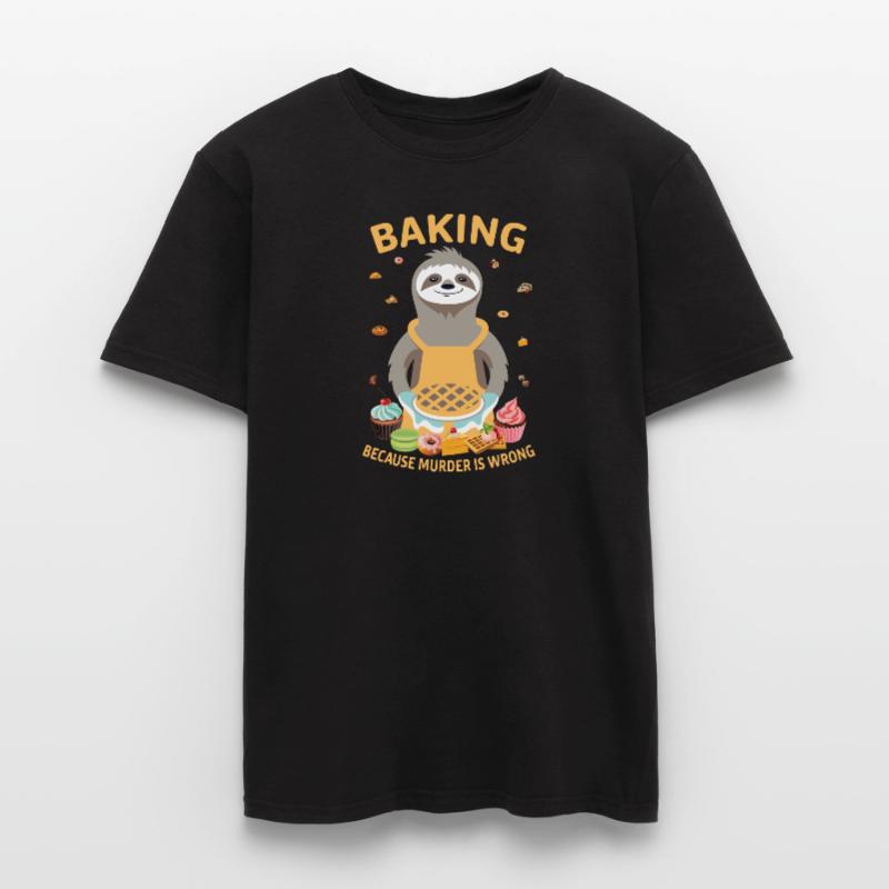 Baking because murder is wrong sloth baker Men’s T-shirt