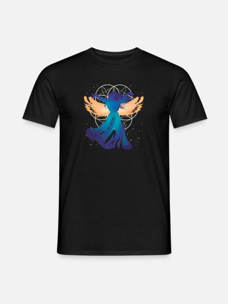 Fleur de la vie Femme Ange Silhouette - T-shirt homme - noir