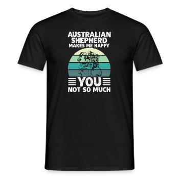 CHEPHERD AUSTRALIEN MAKES ME HEUREUX VOUS N’AVEZ PAS BESOIN DE MUCH - T-shirt homme - noir - Devant - AI Model Male 178 light (178cm)