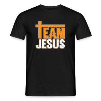 Team Jesus with Cross T for Bible Fans - Men's T-Shirt - black - Front - AI Model Male 178 light (178cm)