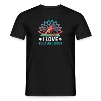 J’aime le yoga et les chiens drôles de yoga chiens Asana - T-shirt homme - noir - Devant - AI Model Male 178 light (178cm)