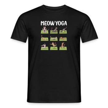 Funny Cats Yoga Postures - Men's T-Shirt - black - Front - AI Model Male 178 light (178cm)