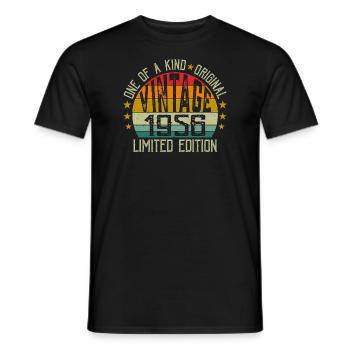 Vintage Né en 1956 Rétro Cadeau Anniversaire 1956 - T-shirt homme - noir - Devant - AI Model Male 178 light (178cm)