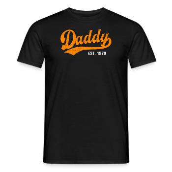 Daddy - Best Dad Daddy in the World - est. 1979 - Men's T-Shirt - black - Front - AI Model Male 178 light (178cm)