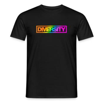 Typo Diversité Silhouette Arc-en-ciel - T-shirt homme - noir - Devant - AI Model Male 178 light (178cm)