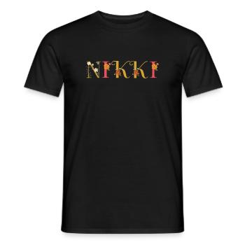 Le nom NIKKI est décoré de fleurs - T-shirt homme - noir - Devant - AI Model Male 178 light (178cm)