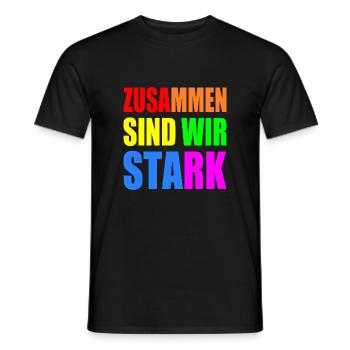 zusammen sind wir stark - Männer T-Shirt - Schwarz - Vorne - AI Model Male 178 light (178cm)