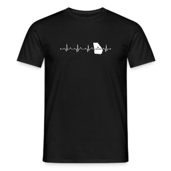 Georgia Country Heart Minimalist Travel Heartbeat - Men's T-Shirt - black - Front - AI Model Male 178 light (178cm)