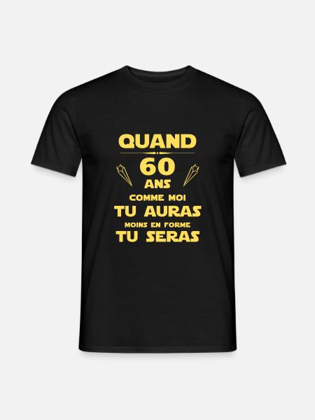 60 ans anniversaire humour - T-shirt homme - noir