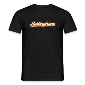 Nottingham Orange Script - Männer T-Shirt - Schwarz - Vorne - AI Model Male 178 light (178cm)