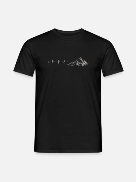 Heartbeat Mountain Ridge - Men's T-Shirt - black