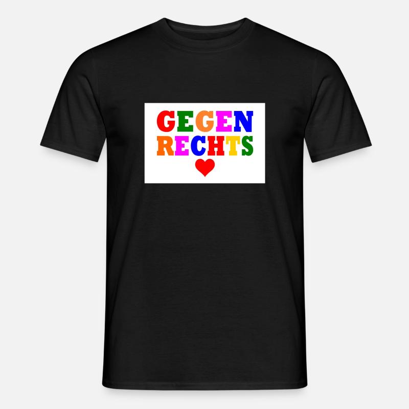 Gegen rechts - Männer T-Shirt - Schwarz