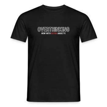 Trop réfléchir, maintenant avec plus d’anxiété ! - T-shirt homme - noir - Devant - AI Model Male 178 light (178cm)
