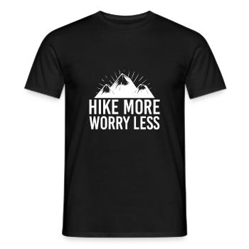 Hike More Worry Less - T-shirt homme - noir - Devant - AI Model Male 178 light (178cm)