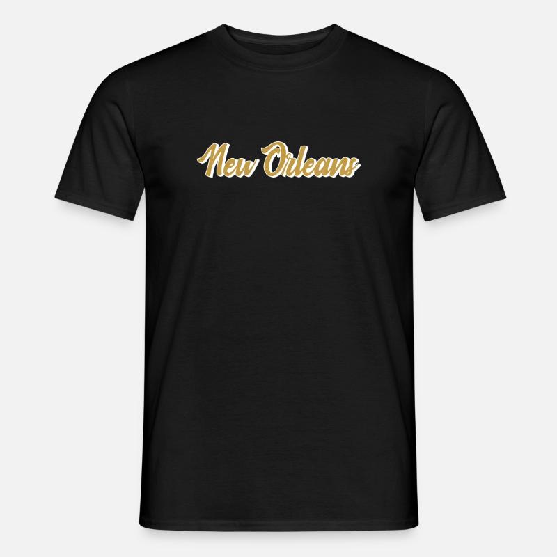 New Orleans Gold Script - Männer T-Shirt - Schwarz