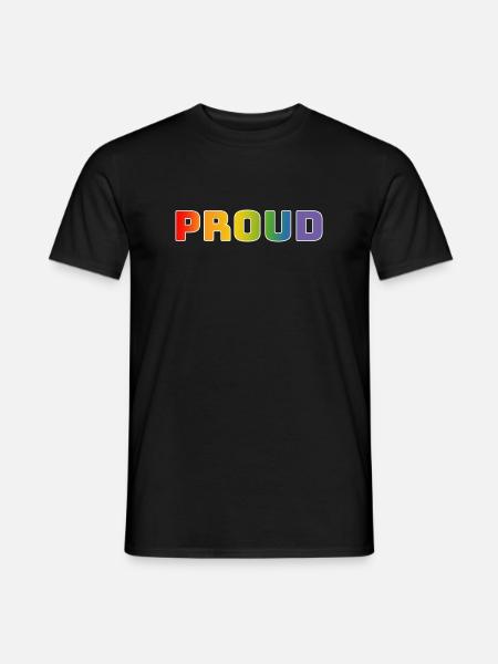 Rainbow proud white - Men's T-Shirt - black