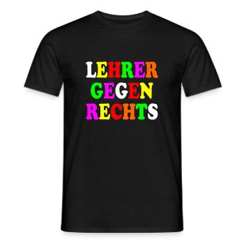 Lehrer gegen rechts - Männer T-Shirt - Schwarz - Vorne - AI Model Male 178 light (178cm)