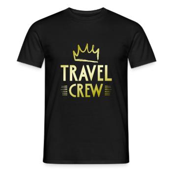 Travel Crew - Männer T-Shirt - Schwarz - Vorne - AI Model Male 178 light (178cm)
