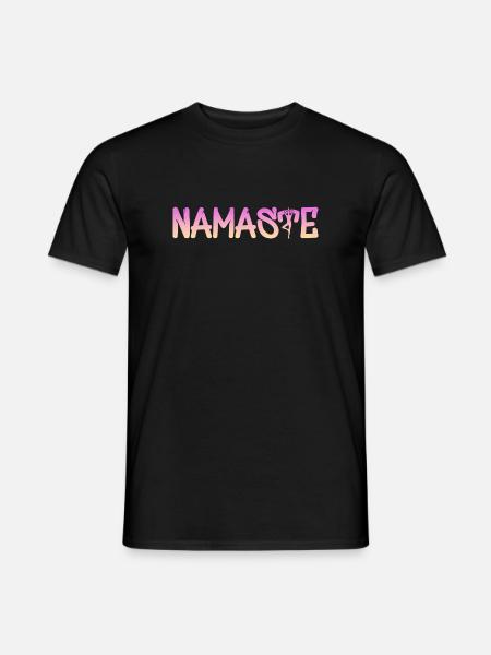 Namaste Gradient Schrift – Yoga Muster - Männer T-Shirt - Schwarz