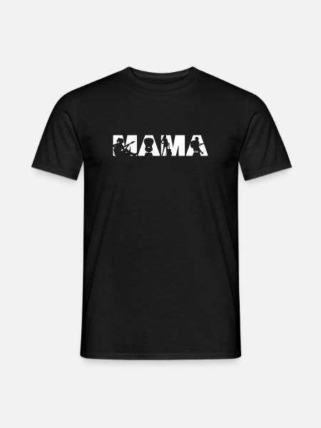 Guitar Mama Acoustic Musician Silhouette - Men's T-Shirt - black
