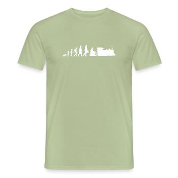 Eisenbahnfreund Entwicklung - Männer T-Shirt - Sage - Vorne - AI Model Male 178 light (178cm)