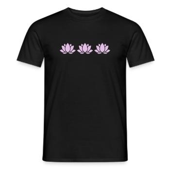 Lotus Flower Lotus Flower Violet Flower Flower Yoga - Men's T-Shirt - black - Front - AI Model Male 178 light (178cm)