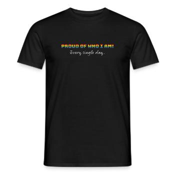 Fière de qui je suis queer | LGBTQIA+ - T-shirt homme - noir - Devant - AI Model Male 178 light (178cm)