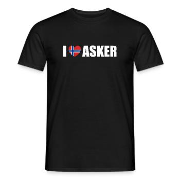 J’adore Asker Norvège - T-shirt homme - noir - Devant - AI Model Male 178 light (178cm)