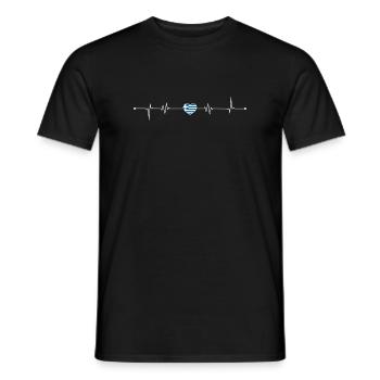 Griechische Herzschlag-Flagge - Männer T-Shirt - Schwarz - Vorne - AI Model Male 178 light (178cm)