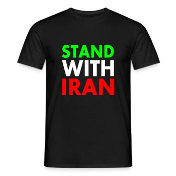 Stand with iran - Men's T-Shirt - black - Front - AI Model Male 178 light (178cm)