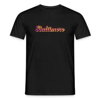 Baltimore Lettering USA Cities Design - T-shirt homme - noir - Devant - AI Model Male 178 light (178cm)