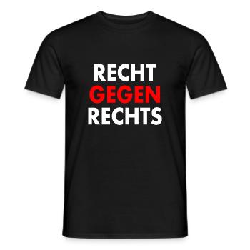 Recht gegen rechts - Männer T-Shirt - Schwarz - Vorne - AI Model Male 178 light (178cm)