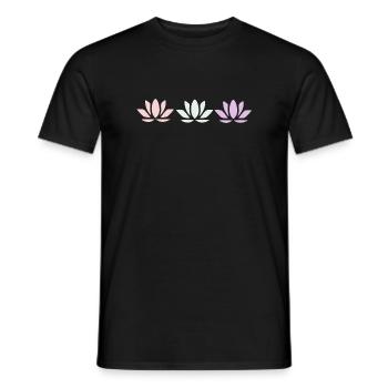 Lotus Flower Lotus Flower Violet Flower Flower Yoga - Men's T-Shirt - black - Front - AI Model Male 178 light (178cm)