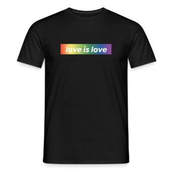 LOVE IS LOVE - Men's T-Shirt - black - Front - AI Model Male 178 light (178cm)