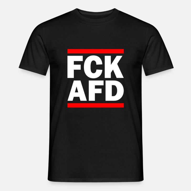 Fck afd - Männer T-Shirt - Schwarz