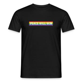 Peace will win spectral colors - Männer T-Shirt - Schwarz - Vorne - AI Model Male 178 light (178cm)