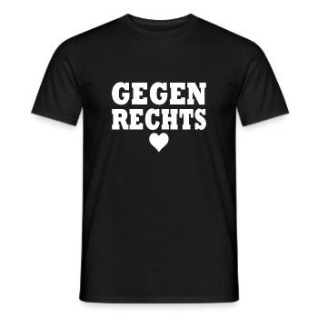 Gegen rechts - Männer T-Shirt - Schwarz - Vorne - AI Model Male 178 light (178cm)